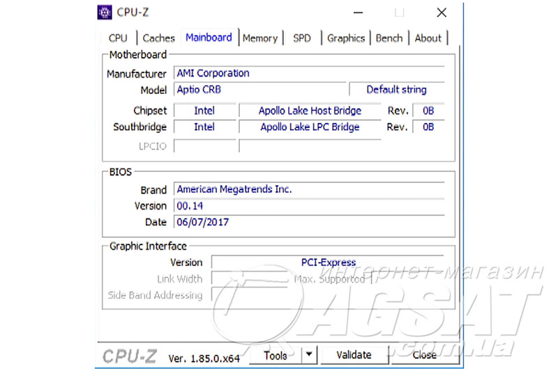 Тест CPU-Z на Beelink AP34 Ultimate