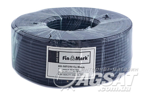 FinMark RG-58TC90 Сu black, 1м