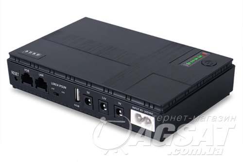 Powerbank UPS для роутера 10400 mA, USB/5V/9V/12V/POE/LAN