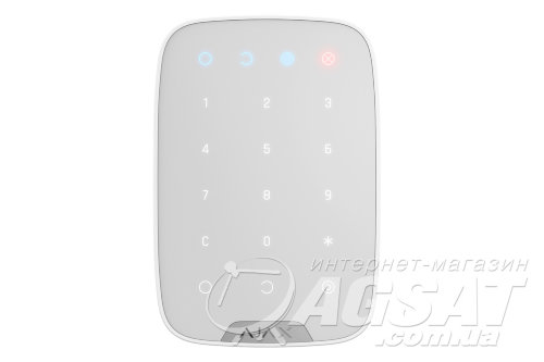Ajax KeyPad, Белый, Беспр. сенсорная клавиатура используется для снятия и постановки на охрану Ajax фото