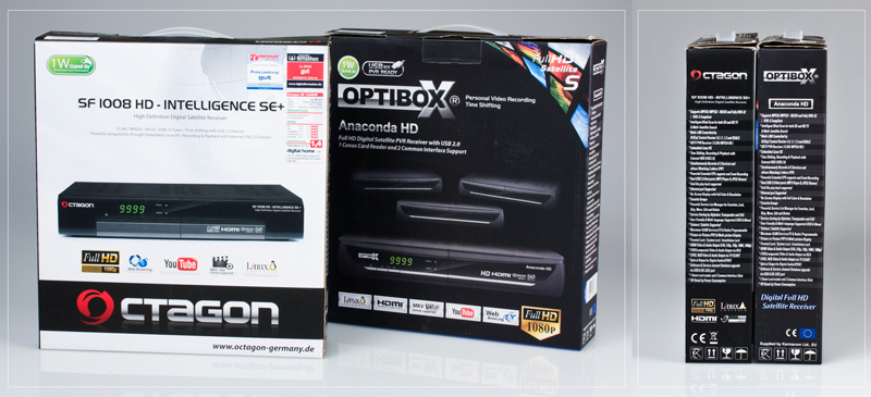 Упаковка Octagon SF-1008 SE+ и Optibox Anaconda HD