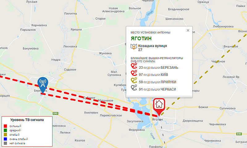 вибір Т2 антени сервісом AGSAT.T2Map