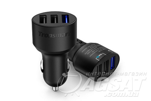 Tronsmart CC3PC, 42W, 2xUSB(VoltIQ) + USB (Quick Charge 2.0) фото