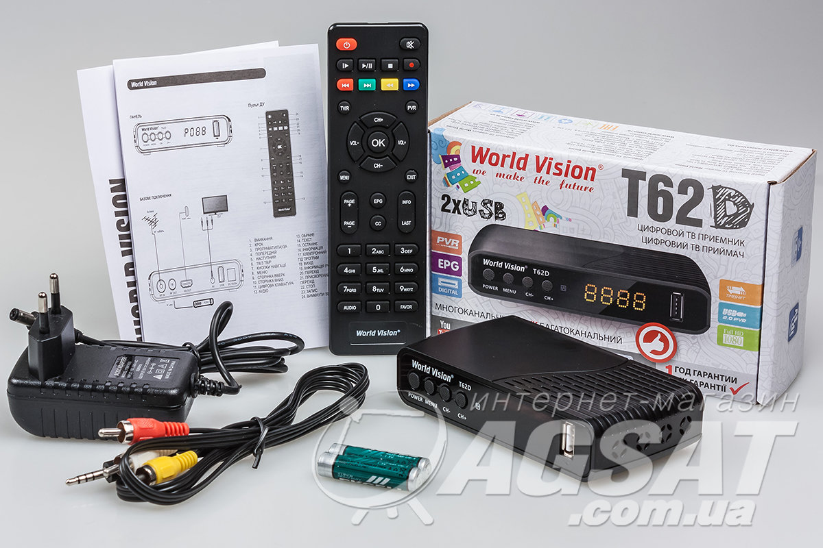 Эфирный ресивер World Vision T62D T2: цена, купить World Vision T62D в ...