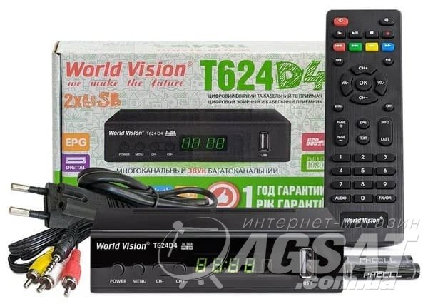 Т2 тюнер World Vision T624D4 T2/C: цена 449 грн., купить World Vision ...
