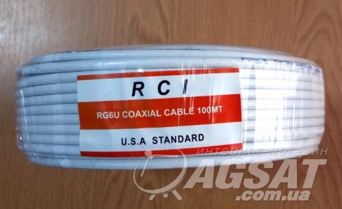 TV кабель 75 Ом RCI RG6U-32W CCS, 32%, 100м фото