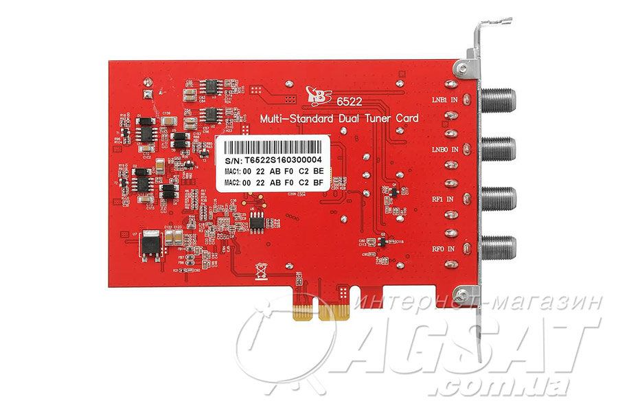 TBS6522 Multi-standard Dual Tuner PCIe Card