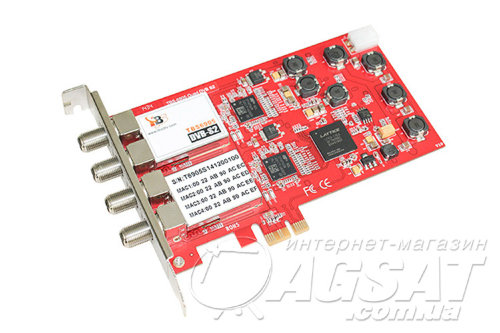 TBS6905 DVB-S2 Quad Tuner PCIe Card фото