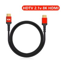 HDMI Кабель, 1м,  ver.2.1, Red/Gold фото