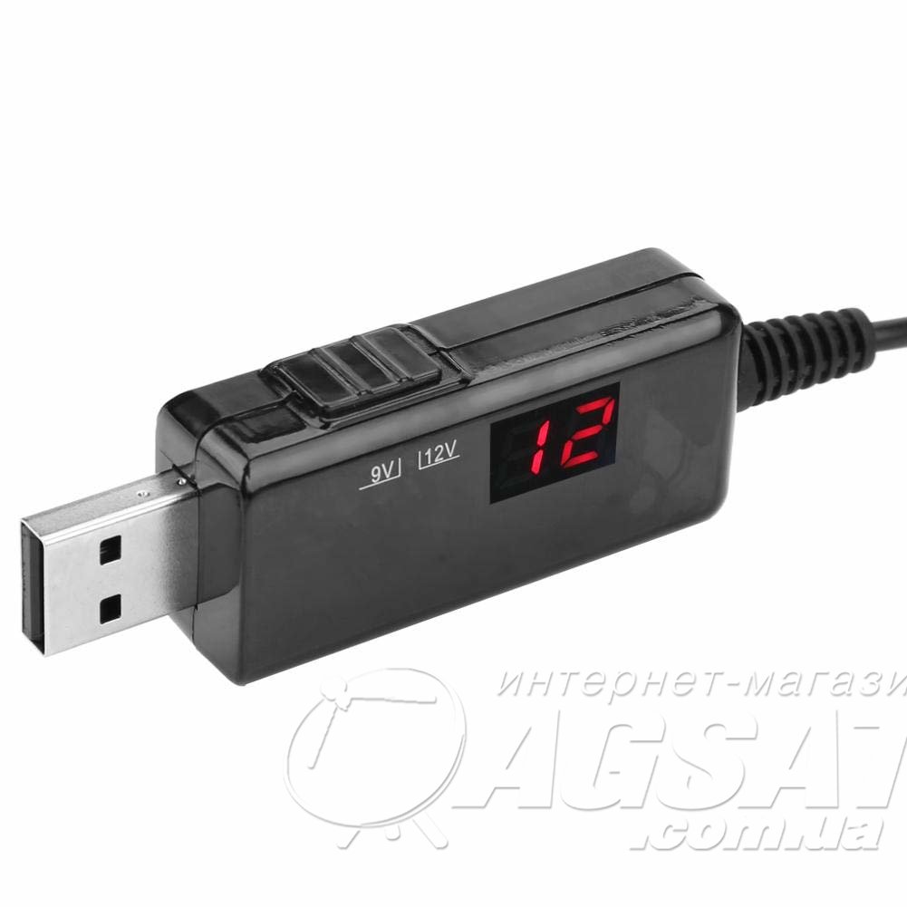 USB 5V to DC 9V 12V 5.5x2.1 кабель питания