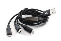 Шнур USB type-C, micro USB, Iphone BLACK фото