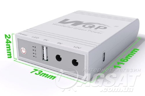 Безперебійник Mini DC UPS для роутера WGP-103 10400mAh (USB/DC 9V/12V)