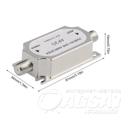 Лінійний підсилювач Bizone Inline Amplifier 900-2150, 20dB фото