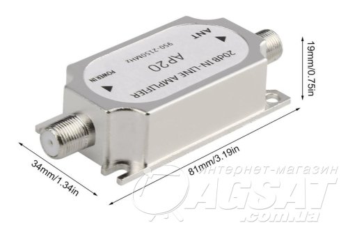 Лінійний підсилювач Bizone Inline Amplifier 900-2150, 20dB