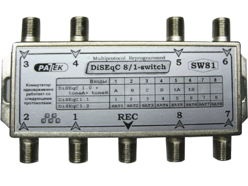 DiseqC 1.0, 1.1, 1.2 8x1 РАТЕК фото