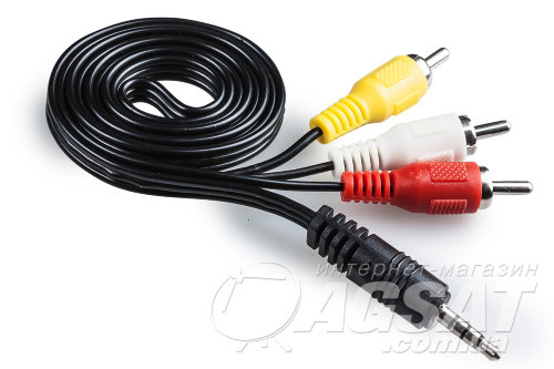 AV кабель перехідник miniJack 3.5 - 3 x RCA , 1.0м