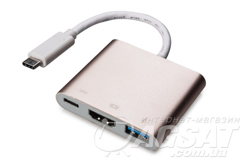 Адаптер HD-U03 USB 3.1 Type-C to HDMI+PD+USB3.0  фото