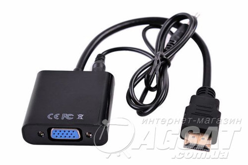 HDMI to VGA адаптер-перехідник з аудіо (шнур 24.5 см) фото