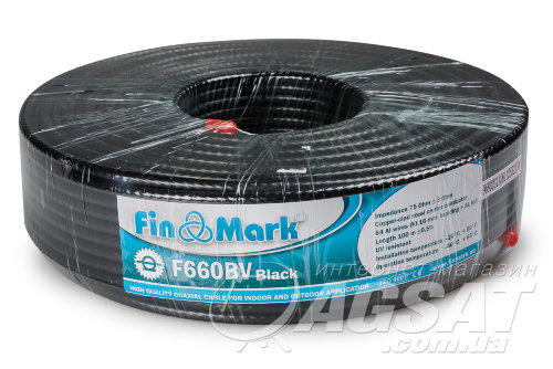 TV кабель FinMark 660BV, чорний, 100м фото