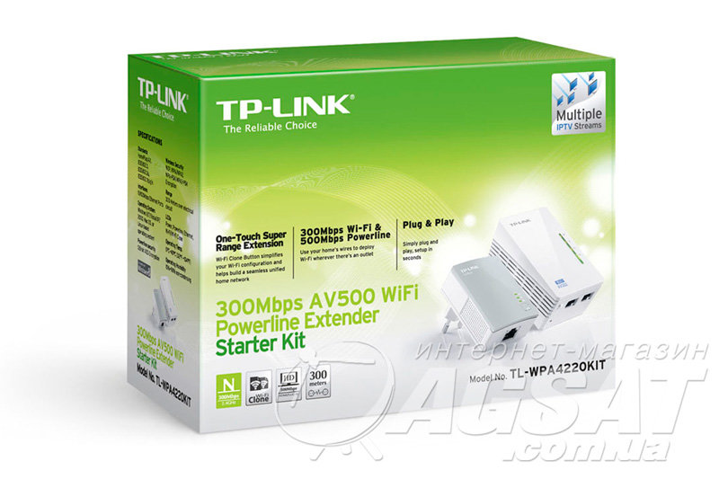 Набор Powerline адаптеров Tp-Link TL-WPA4220KIT: цена, купить Tp-Link ...