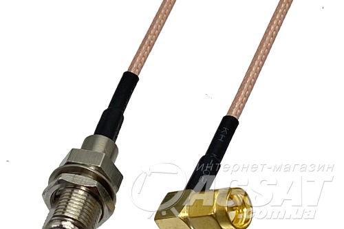 Перехідник SMA(male) кутовий- F(female), 15см