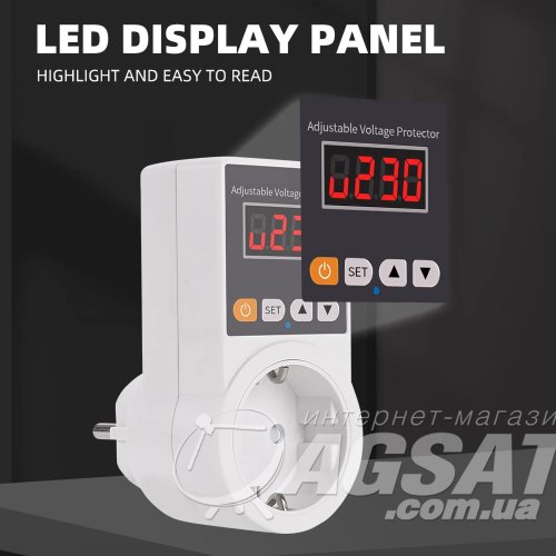 Automatic Voltage Protector Sacket AC 220v  (16A) Цифрове реле напруги в розетку TAXNELE фото