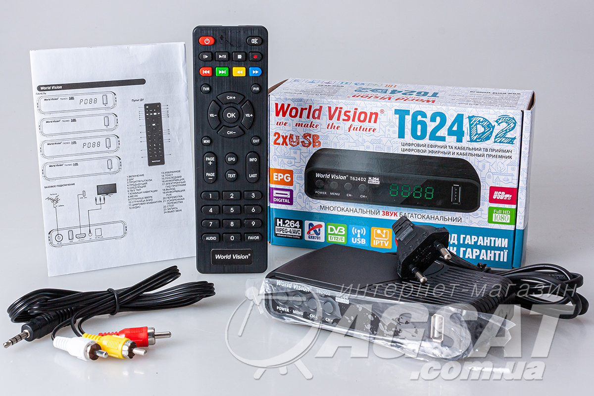 World Vision T624D2 за 425 грн. - т2 ресивер по низкой цене в Киеве.