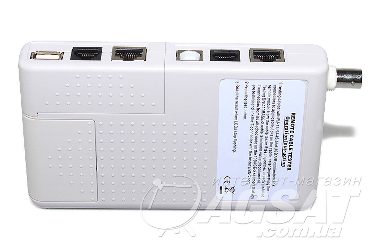 Тестер Ethernet кабелей RJ45+RJ11+BNC+USB: цена 455 грн., купить в Киеве