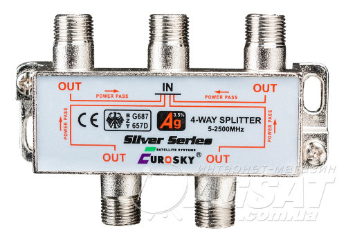 Супутниковий розгалужувач EUROSKY 4 way Splitter